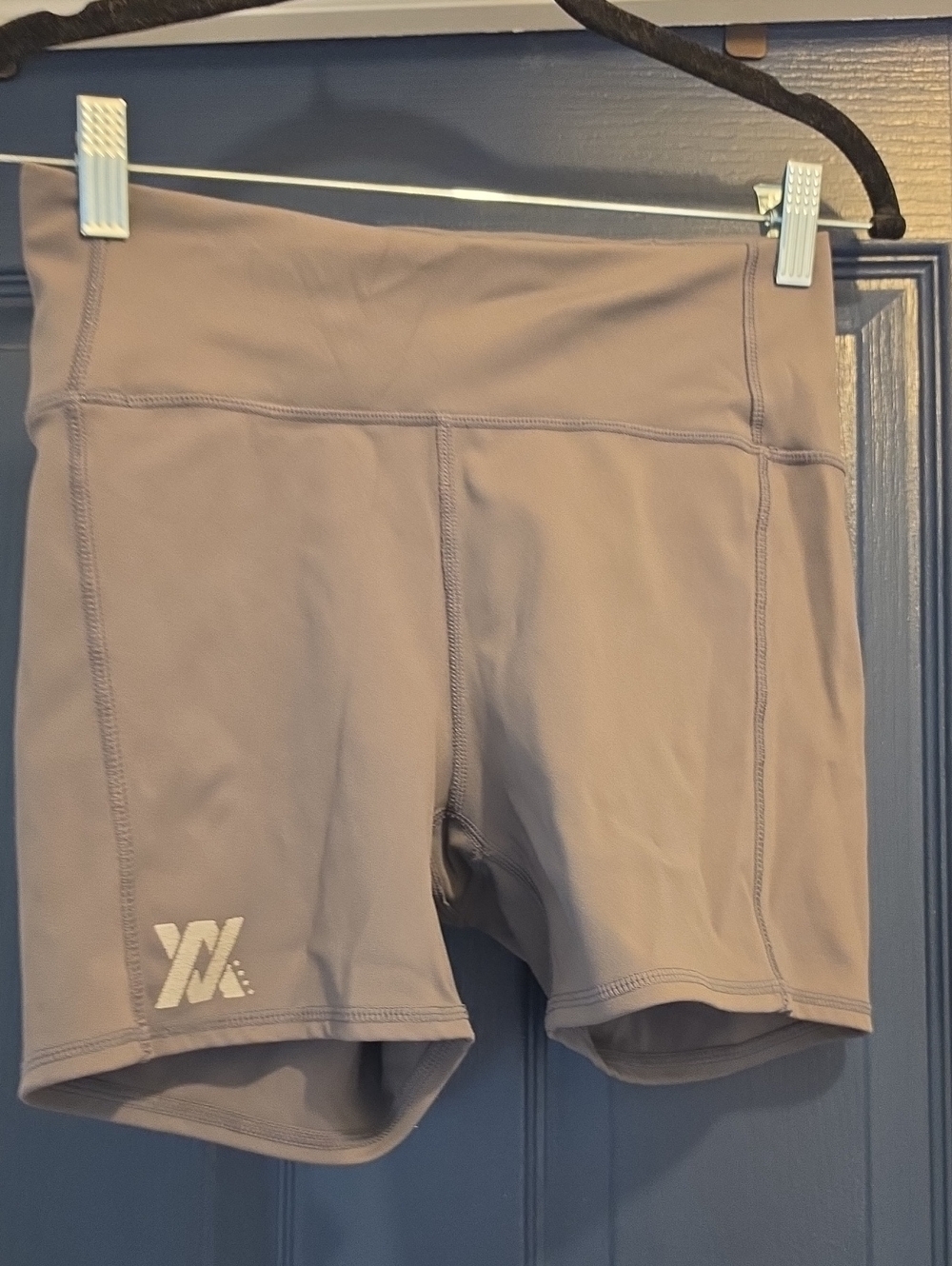 Vixxion Large Womens High-Rise Bike Shorts in Grey with Subtle Logo